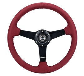 NRG INNOVATION RST-037MB-BUA Steering Wheel 350mm 1.5 in Dish Burgundy Alcanta