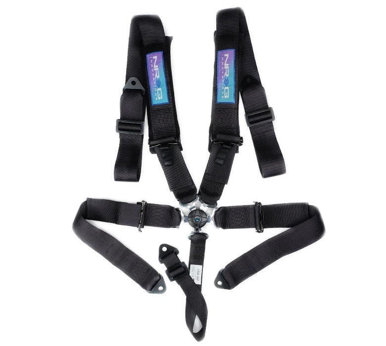 NRG INNOVATION SBH-B6PCBK Harness 5pt Camlock Black w/Pads SFI 16.1