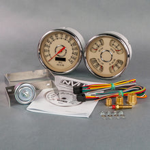 Load image into Gallery viewer, NEW VINTAGE USA 37205-02 Woodward 2 Gauge Kit 5in Speedo/Quad Beige