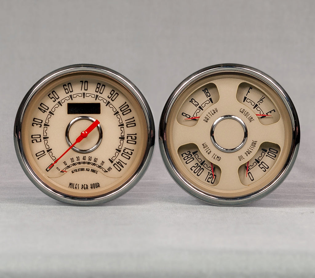 NEW VINTAGE USA 37215-02 Woodward 2 Gauge Kit Speed/Tach Quad Gauges