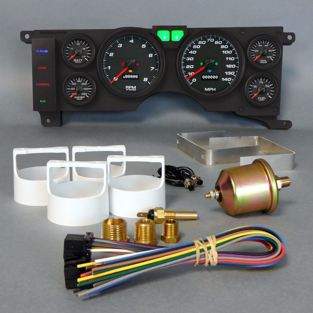NEW VINTAGE USA 79211-01 Gauge Kit Mustang 78-86 Perf II Blk