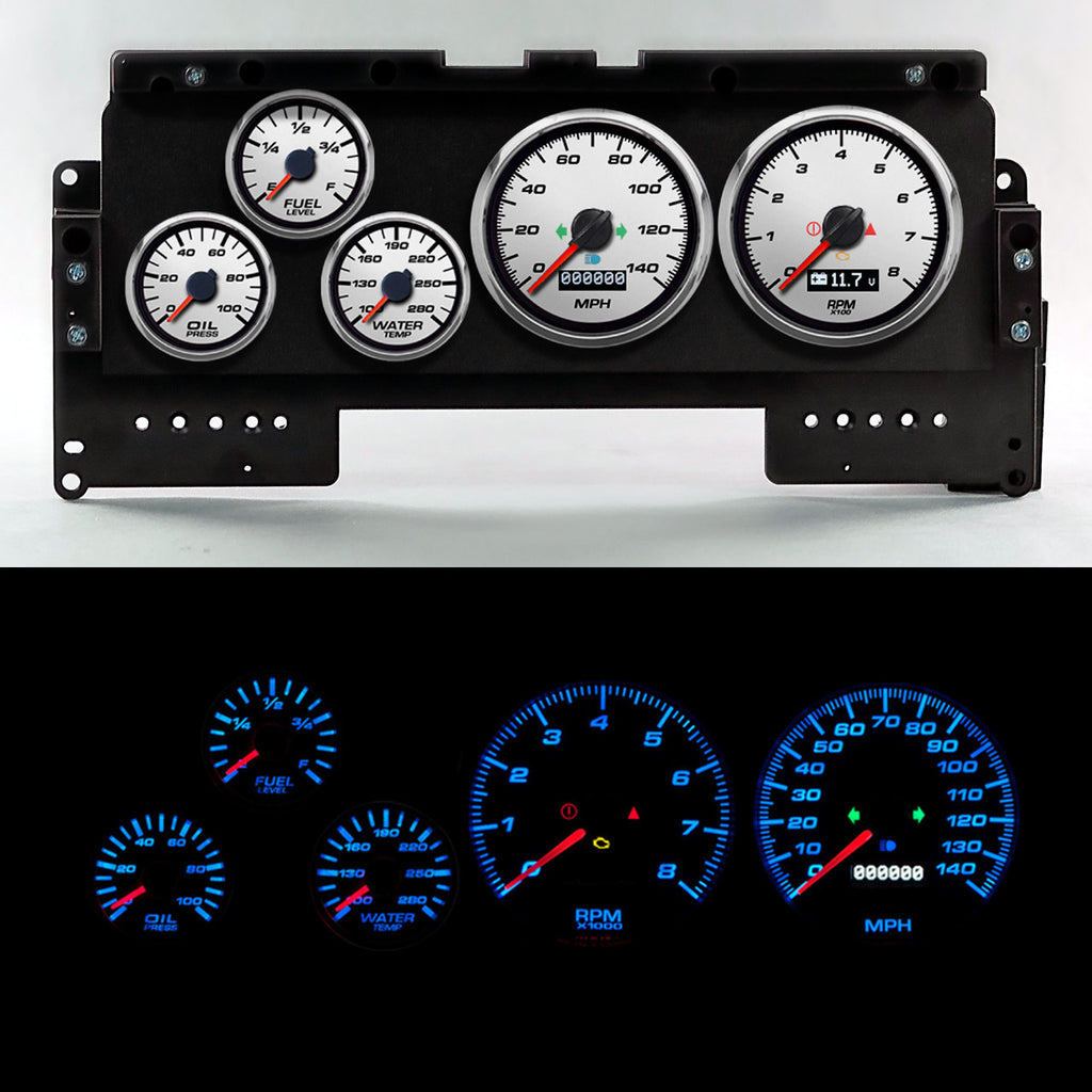 NEW VINTAGE USA 92201-03 Gauge Kit Ford Truck 92-96 Perf II White