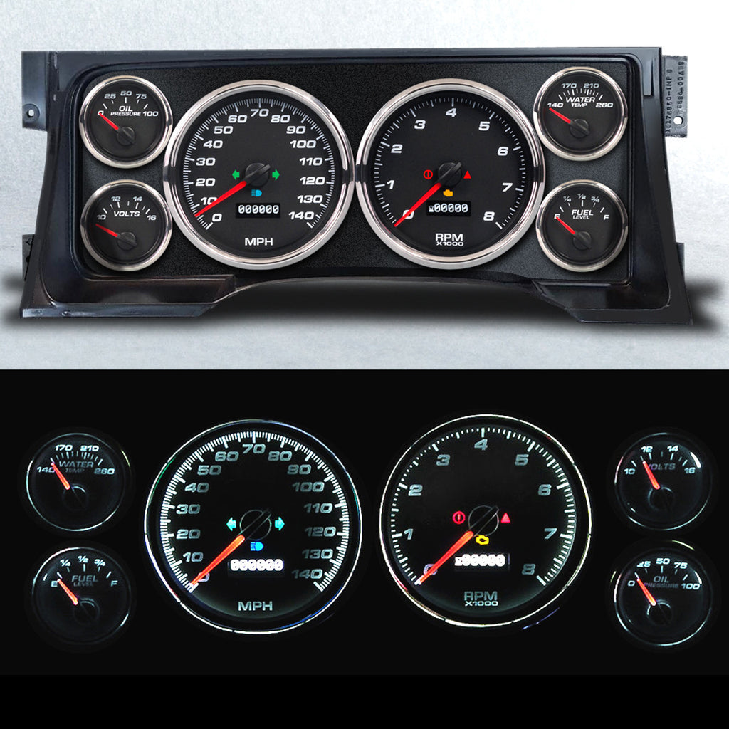NEW VINTAGE USA 95101-01 Gauge Kit GM Truck 95-98 Performance Black
