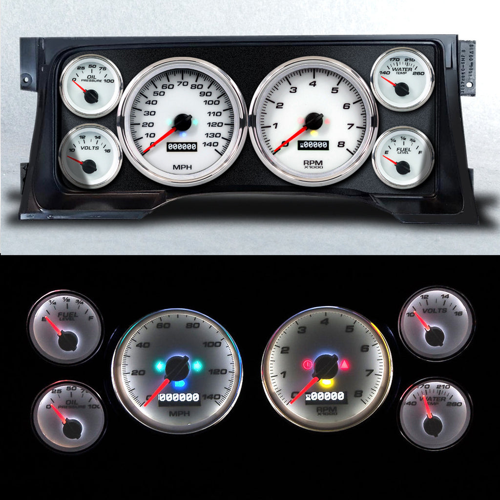 NEW VINTAGE USA 95101-03 Gauge Kit GM Truck 95-98 Performance  White