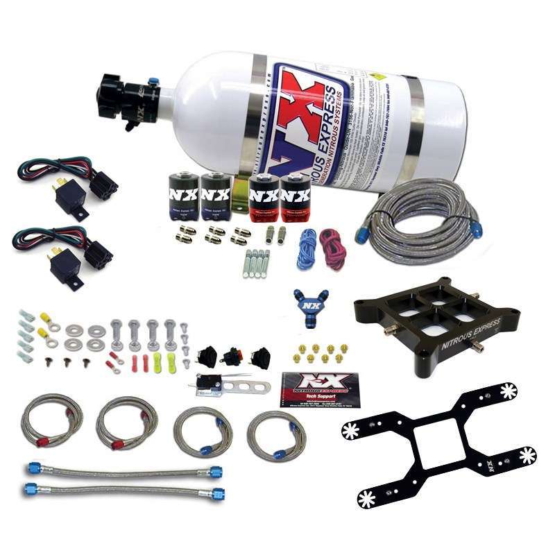 NITROUS EXPRESS 66042-10 4150 Dual Stage Billet Crossbar Kit w/10lb Bott