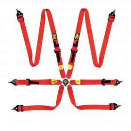 OMP RACING, INC. DA0-0208-A01-061 First 2 Harness Red Clip In 6 Point