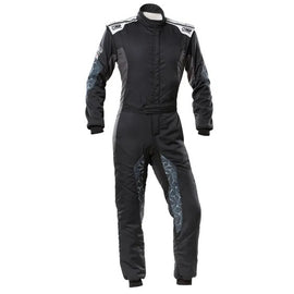 OMP RACING, INC. IA0-1864-A01-171-52 TECNICA HYBRID OVERALL F IA 8856-2018 BLACK / SIL