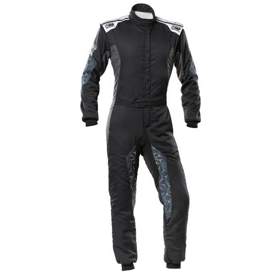 OMP RACING, INC. IA0-1864-A01-171-54 TECNICA HYBRID OVERALL F IA 8856-2018 BLACK / SIL