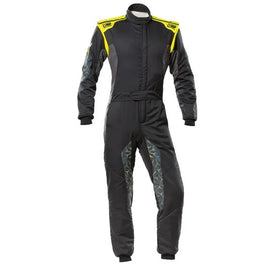 OMP RACING, INC. IA0-1864-A01-178-52 TECNICA HYBRID OVERALL F IA 8856-2018 BLACK / FLU