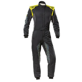 OMP RACING, INC. IA0-1864-A01-178-54 TECNICA HYBRID OVERALL F IA 8856-2018 BLACK / FLU