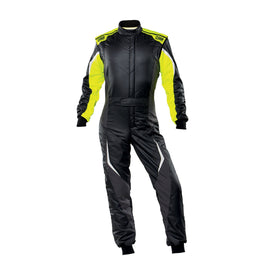 OMP RACING, INC. IA01859-B01-SF-178-52 TECNICA EVO SUIT BLACK/Y ELLOW SIZE 52 FIA 8856-2