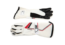 OMP RACING, INC. IB0-0772-A01-020-XS Tecnica Gloves White X Small