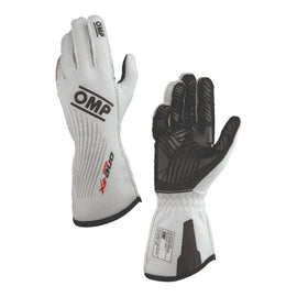 OMP RACING, INC. IB0-0773-C01-020-S OMP Racing ONE EVO FX FIA 8856-2018 White Driving Gloves, Small - Single Layer Fire Retardant Fabric