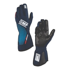 OMP RACING, INC. IB0-0773-C01-244-S OMP RACING One EVO FX FIA Approved Driving Gloves Navy Blue, Small - Single Layer Fire Retardant Fabric
