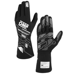 OMP RACING, INC. IB0-0777-A01-076-S SPORT GLOVES FIA 8856-20 18 BLACK / WHITE SZ. S