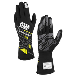 OMP RACING, INC. IB0-0777-B01-178-XL SPORT GLOVES FIA 8856-20 18 MY2025 BLACK / FLUO Y