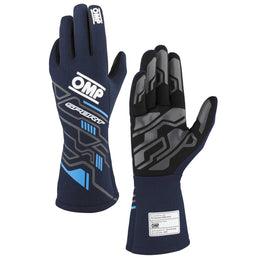OMP RACING, INC. IB0-0777-B01-244-M SPORT GLOVES FIA 8856-20 18 MY2025 NAVY BLUE / CY