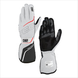 OMP RACING, INC. IB0-0779-A01-373-L TECNICA GLOVES FIA 8856- 2018 WHITE / ANTHRACITE