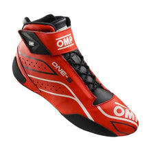 Load image into Gallery viewer, OMP RACING, INC. IC0-0822-A03-061-42 OMP Racing One-S Shoes FIA 8856-201 8/SFI Red Size 42 - Mid-Top Leather Driving Shoes