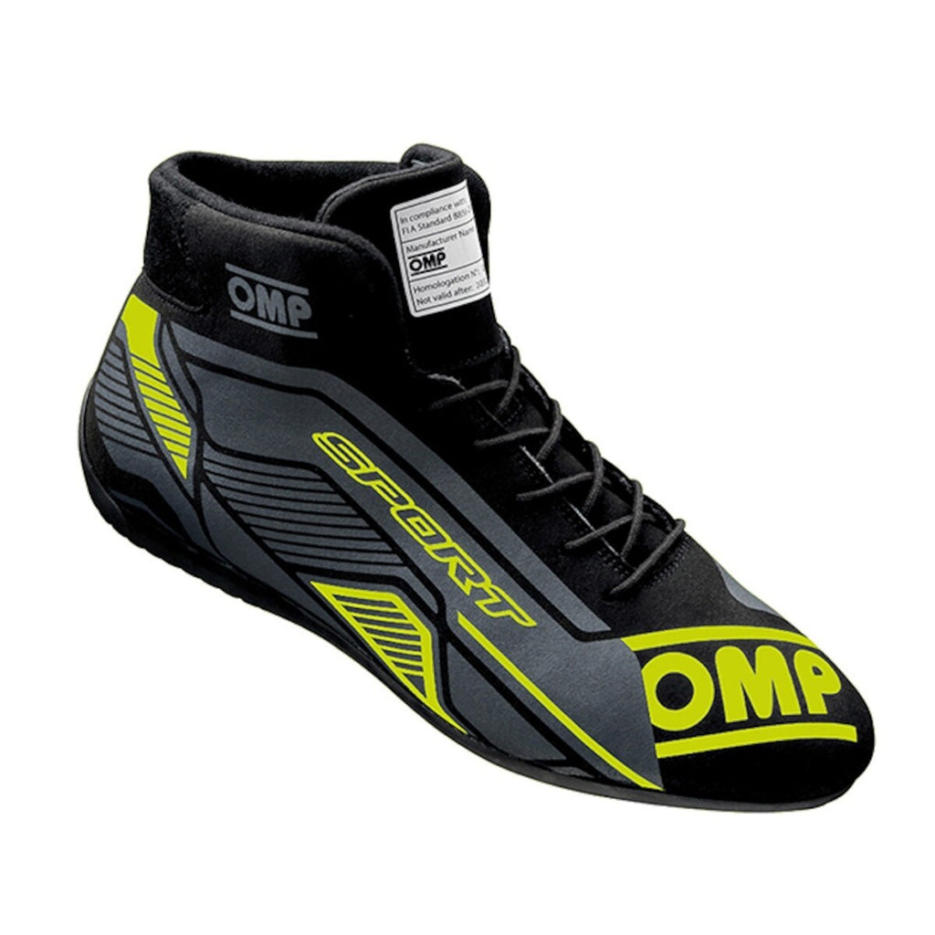 OMP RACING, INC. IC0-0829-A01-178-39 OMP SPORT SHOES FIA 8856 -2018 BLACK / FLUO YELLO