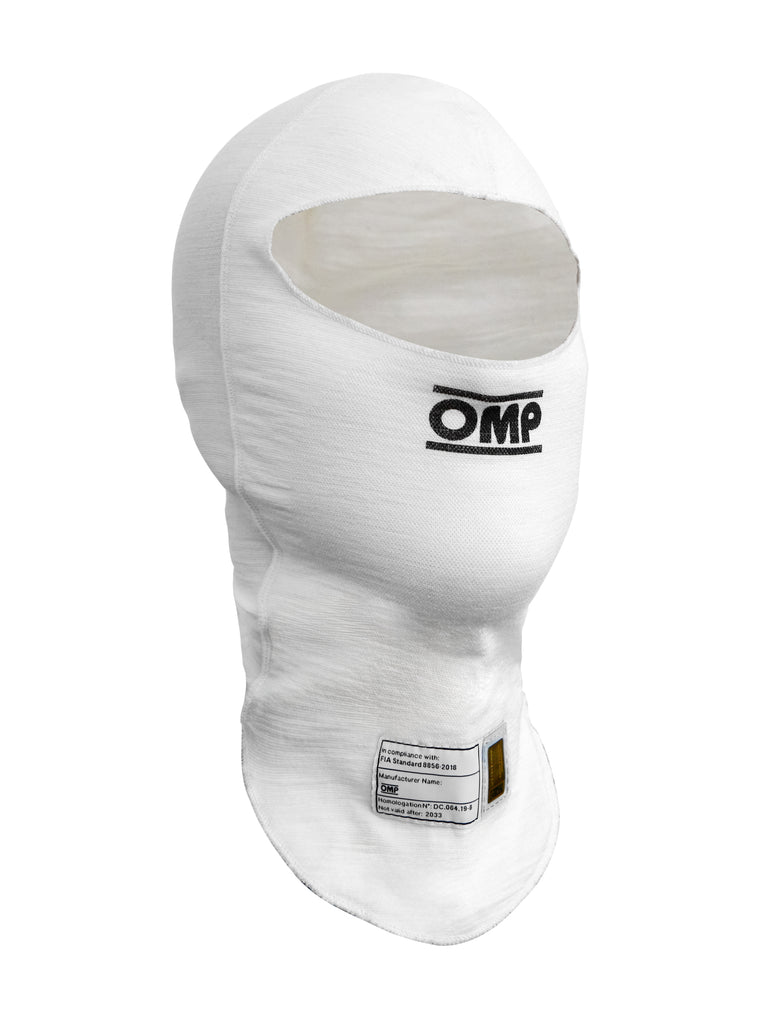 OMP RACING, INC. IE0-0794-A01-020-M Tecnica EVO Balaclava FIA 8856-2018 White Med