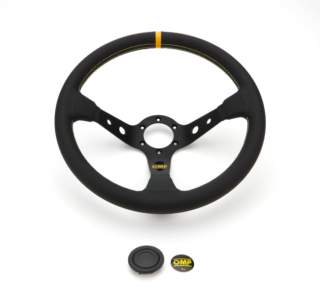 OMP RACING, INC. OD0-1956-071 Corsica Steering Wheel Black Leather
