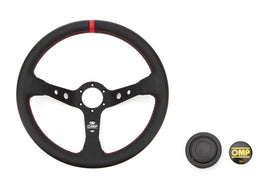 OMP RACING, INC. OD0-1956-073 Corsica Steering Wheel Black and Red Leather