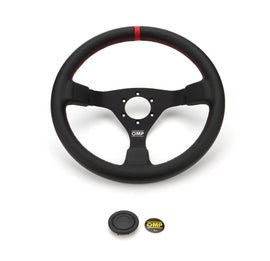 OMP RACING, INC. OD0-1980-073 WRC Steering Wheel Black And Red .350 Dia Grip