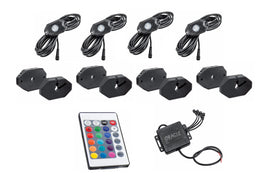 ORACLE LIGHTING 5818-333 Oracle Lighting LED Bluetooth & RF Multi-Color Rock Light Kit - 4 Piece Universal Underbody Lighting System