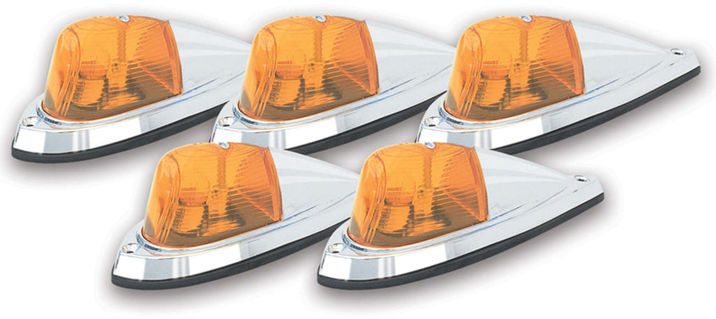 PACER PERFORMANCE 20-105 Hi-Five Cab Roof Lights Amber Deluxe Chrome