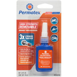 PERMATEX 25210 High Strength Removable Orange Threadlocker 10ml