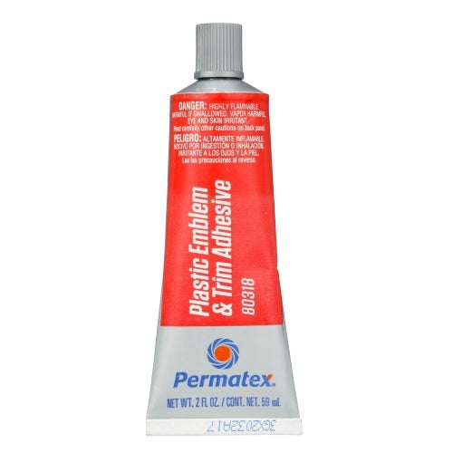 PERMATEX 80318 Permatex Emblem & Trim Adhesive 80318 - 2 oz Tube for Plastic Car Emblems and Trim