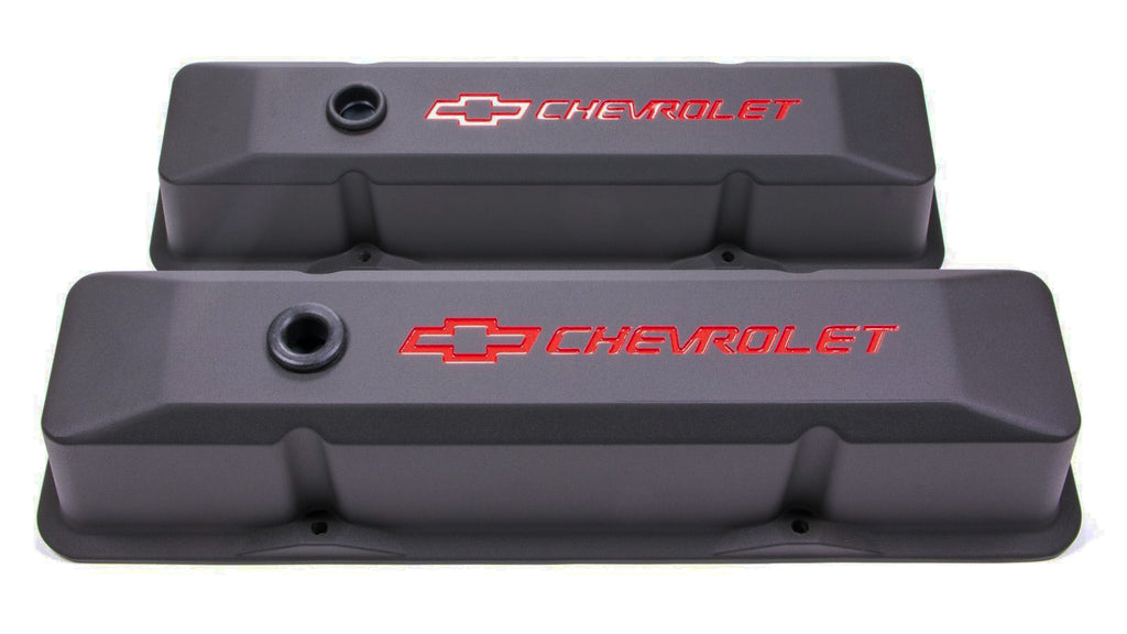 PROFORM 141-116 SBC Blk Crinkle Die Cast V/C's - Tall w/Baffle