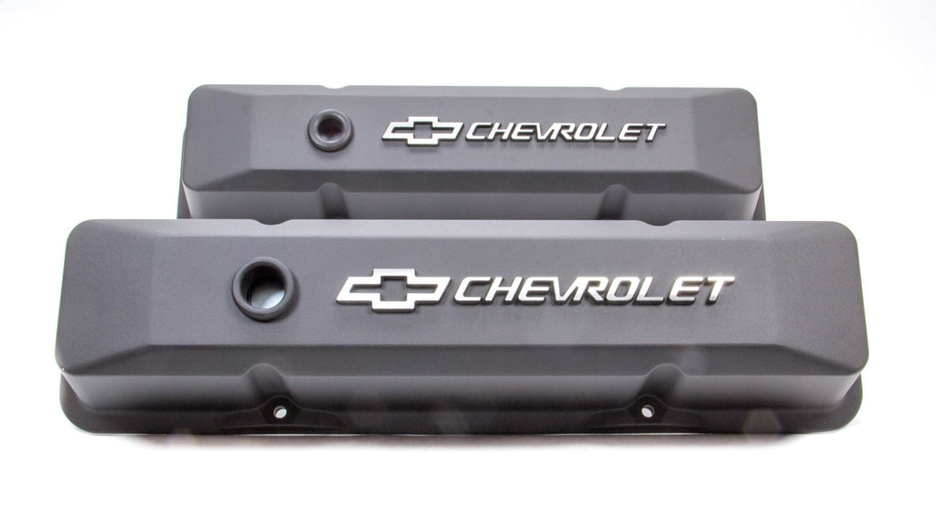 PROFORM 141-119 SBC Blk Crinkle Diecast V/C's - Raised Emblem