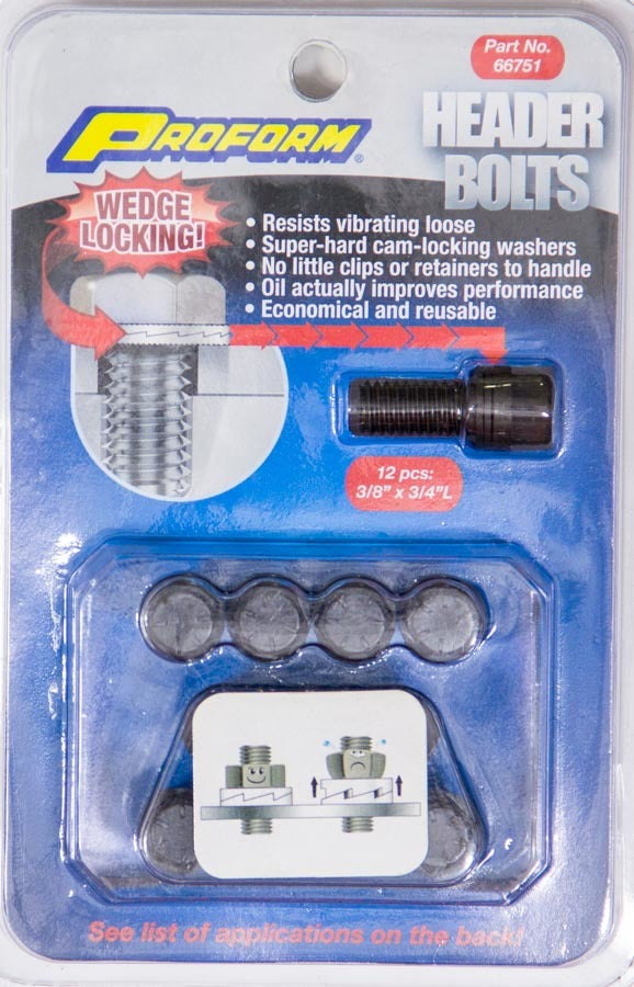 PROFORM 66751 Wedge Locking Header Bolts - 3/8 x 3/4L (12)