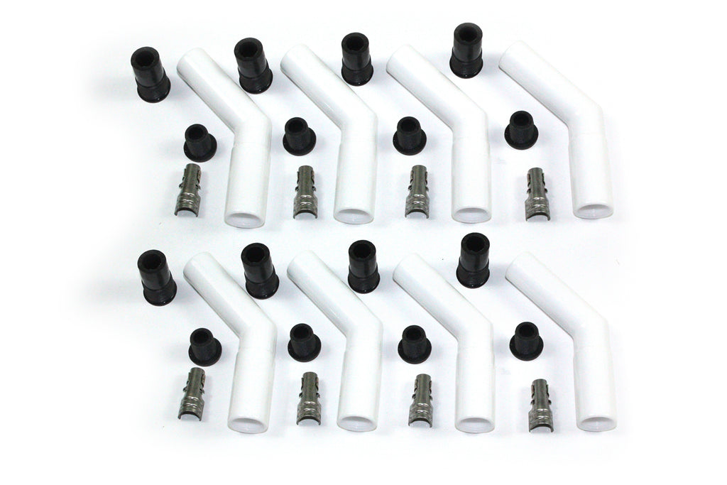 PERTRONIX IGNITION 8503HT-8 Ceramic Spark Plug Boot Kit 45-Deg 8pk White