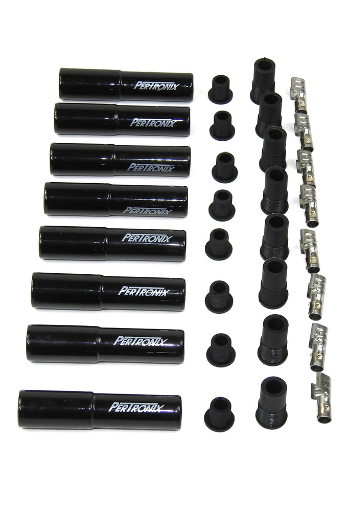PERTRONIX IGNITION 8562HT-8 Ceramic Spark Plug Boot Kit Straight 8pk Black