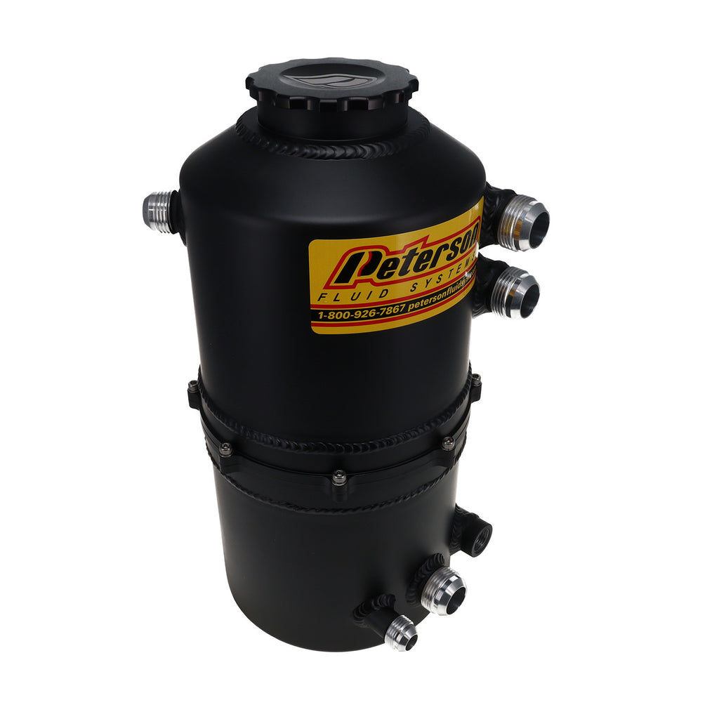PETERSON FLUID 08-0786-BLK Peterson Fluid Oil Tank 2.3 Gallon Dual Scavenge Black - PTR08-0786-BLK