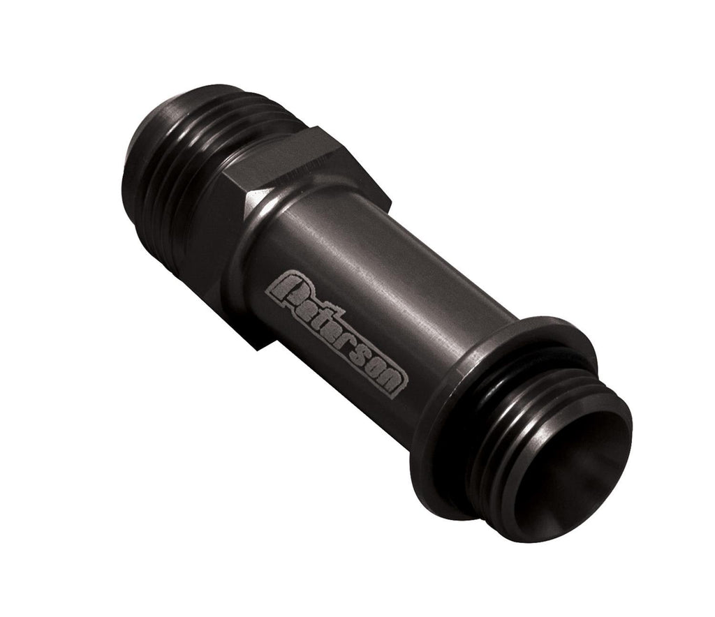 PETERSON FLUID 15-1083 Peterson Fluid 15-1083 Extended Oil Inlet Fitting, 12AN Male to 10AN Male ORB, 3.75-Inch Length, Aluminum Black Anodized