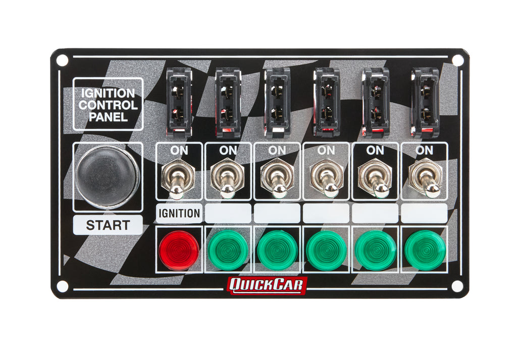 QUICKCAR RACING PRODUCTS 50-164 Ignition Panel Fused w/Start Button & Lights