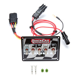 QUICKCAR RACING PRODUCTS 50-1731 Ignition Panel - Single Ing. w/Acc Switches Chck
