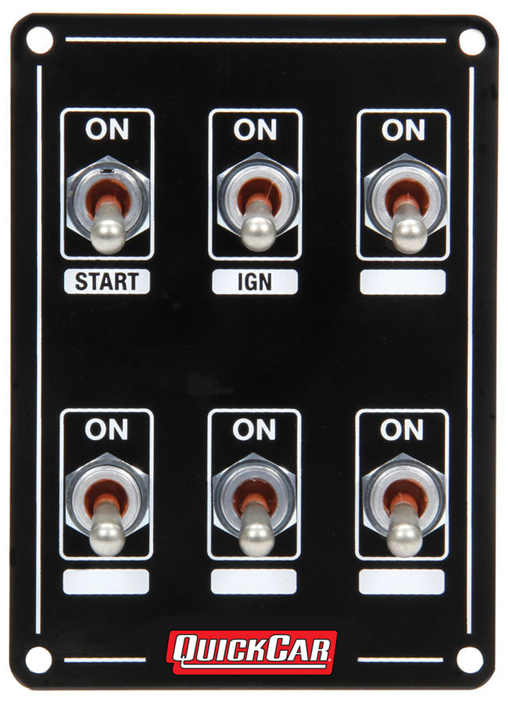 QUICKCAR RACING PRODUCTS 50-7631 Ignition Panel Extreme 6 Switch Single Ignition