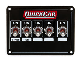 QUICKCAR RACING PRODUCTS 50-7731 Ignition Panel - Single Ing. w/Acc Switches