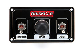 QUICKCAR RACING PRODUCTS 50-820 Ignition Panel Black w/ Weatherproof Switches