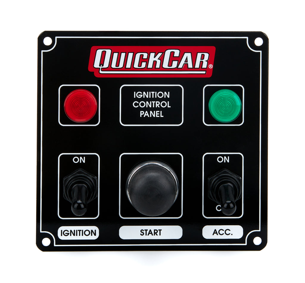 QUICKCAR RACING PRODUCTS 50-822 Ignition Panel Black w/ 1 Acc. & Lights