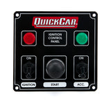 QUICKCAR RACING PRODUCTS 50-822 Ignition Panel Black w/ 1 Acc. & Lights