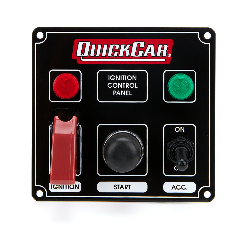 QUICKCAR RACING PRODUCTS 50-823 Ignition Panel Black w/ 2 Acc. & Lights