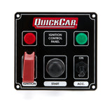 QUICKCAR RACING PRODUCTS 50-823 Ignition Panel Black w/ 2 Acc. & Lights