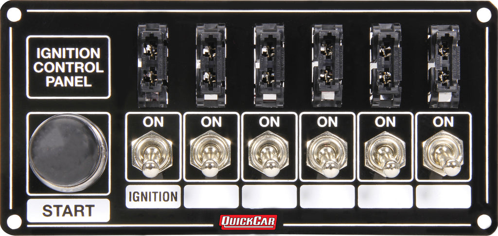QUICKCAR RACING PRODUCTS 50-863 Ignition Panel Black Fused w/Start Button