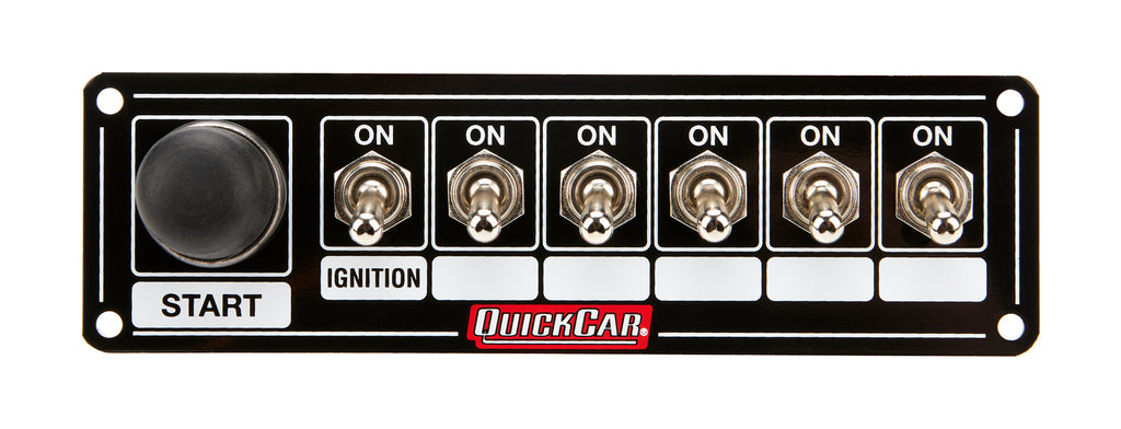 QUICKCAR RACING PRODUCTS 50-865 Ignition Panel Blk. w/ Start But. 5 Acc.